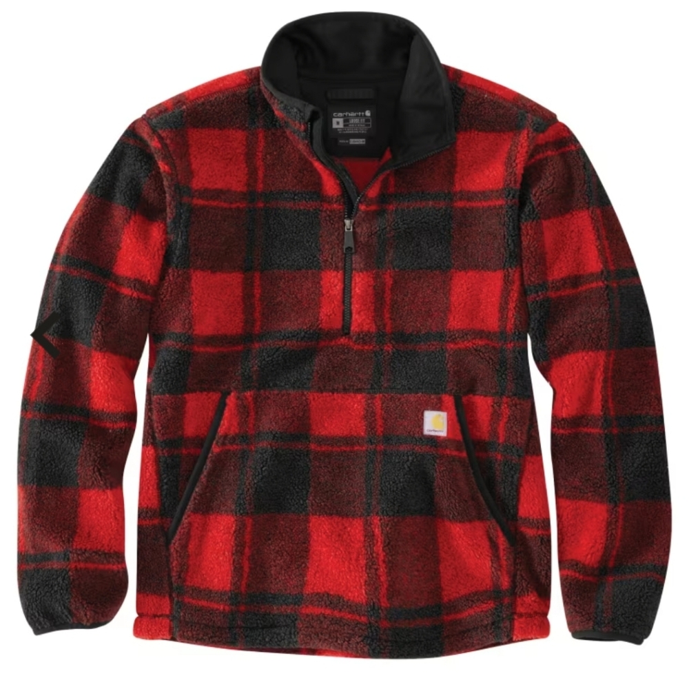 NWT Carhartt Plaid Sherpa Pullover M